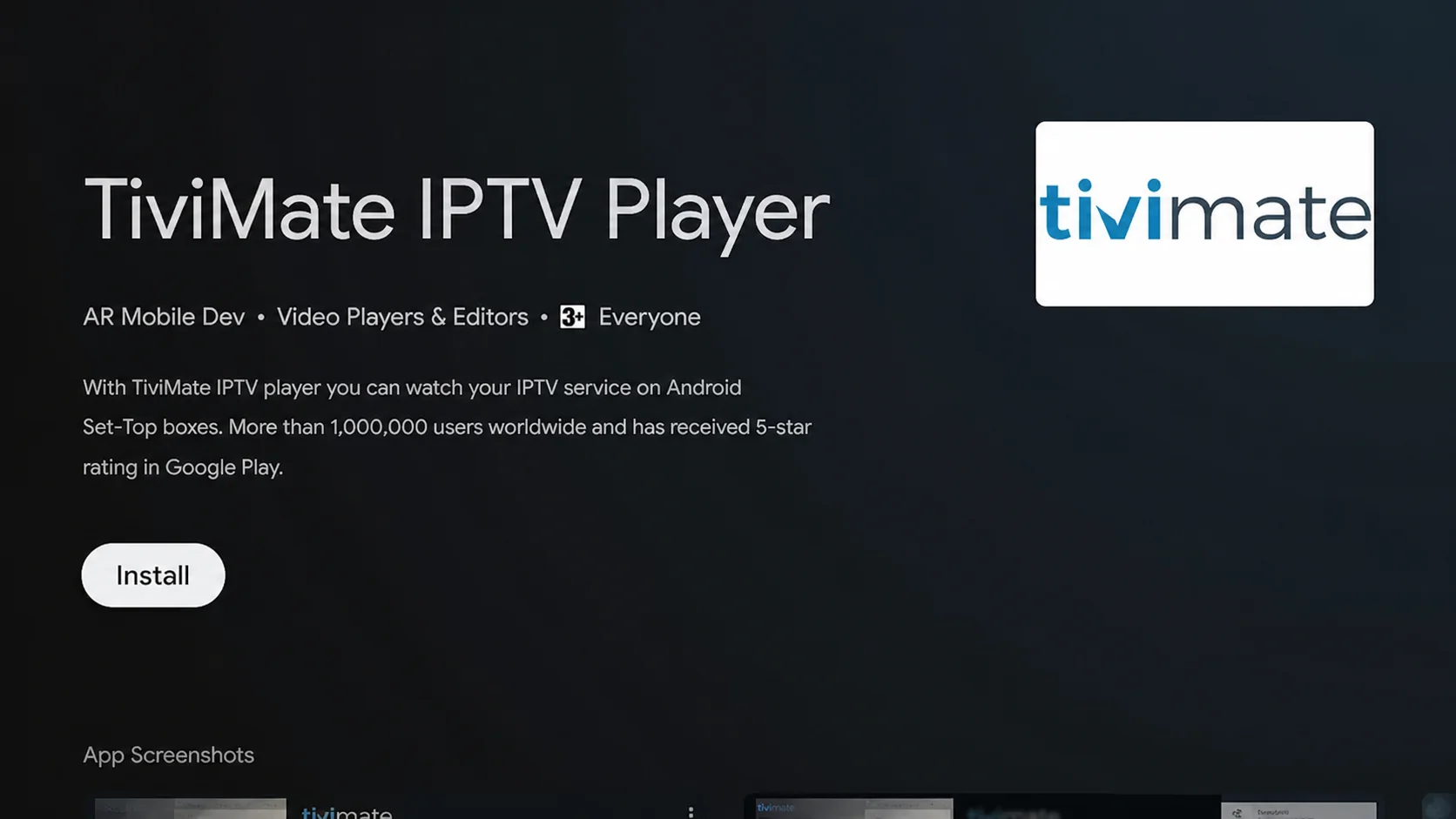 TiviMate IPTV Player im Google Play Store suchen und installieren