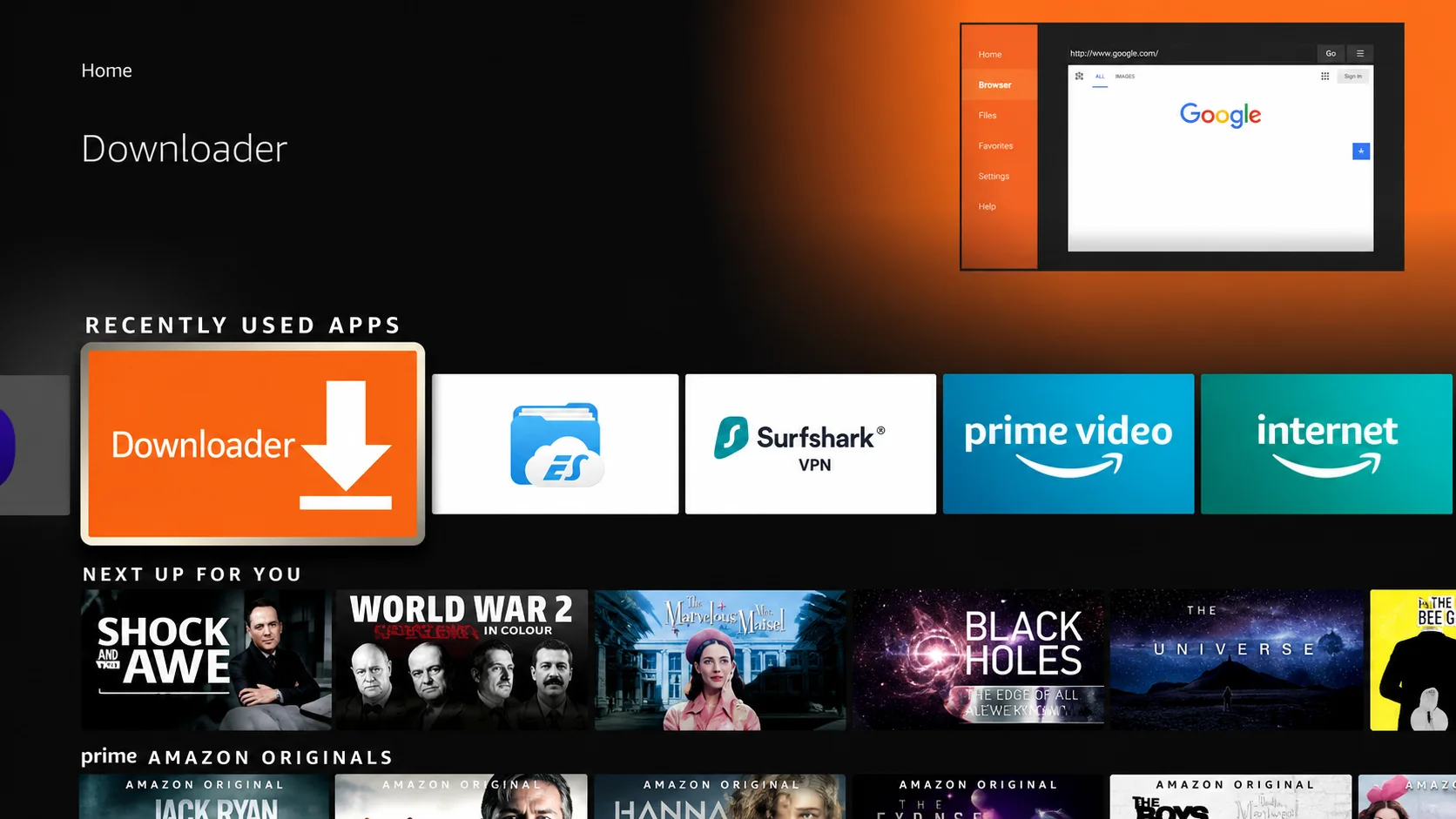 Downloader App im Amazon App Store installieren