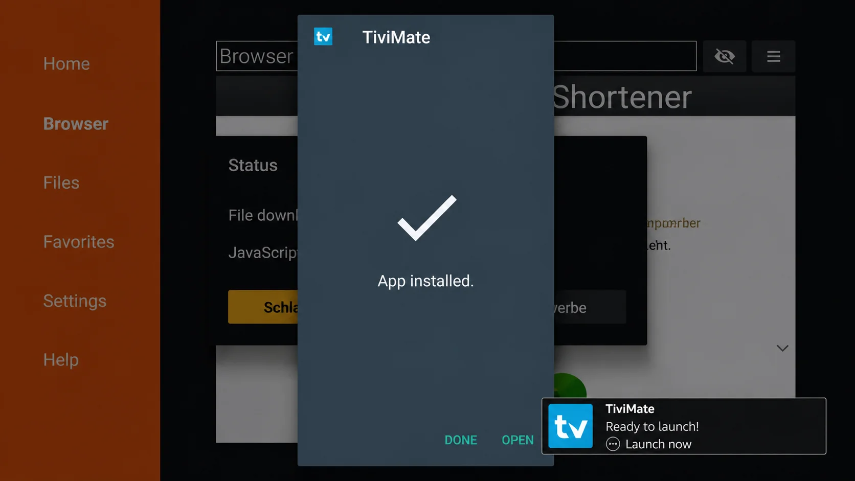 TiviMate Playlist hinzufügen Button antippen